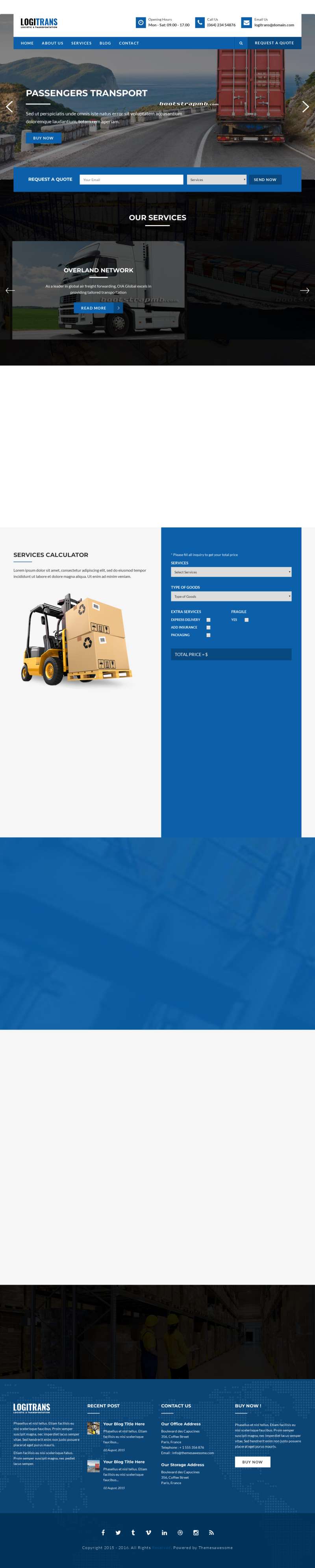 物流和运输公司网站模板