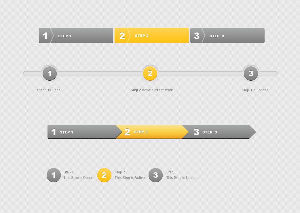 2款購買進(jìn)度網(wǎng)頁步驟條PSD下載