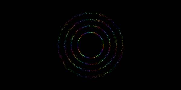 彩色旋转的圆圈canvas动画