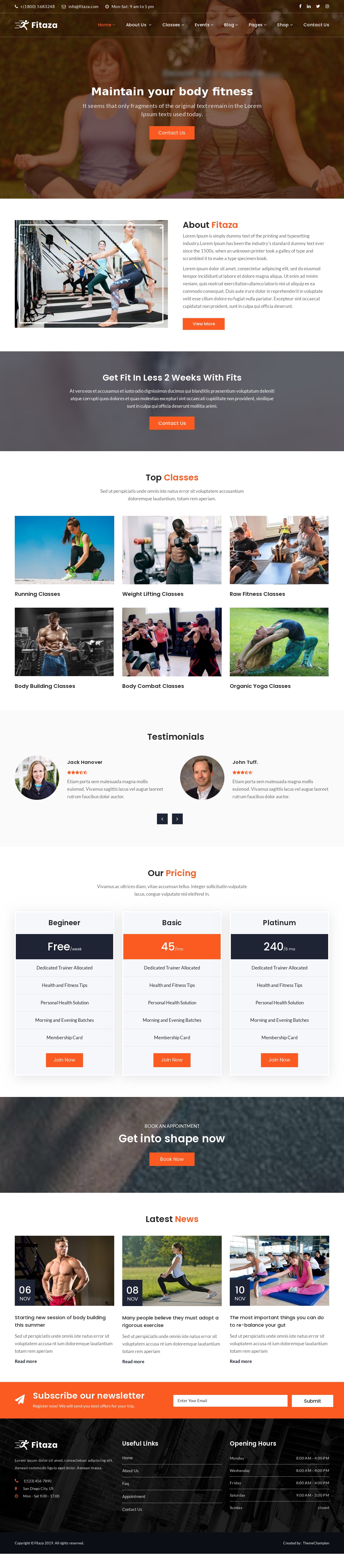 精美的健身瑜伽類Bootstrap網(wǎng)站模板
