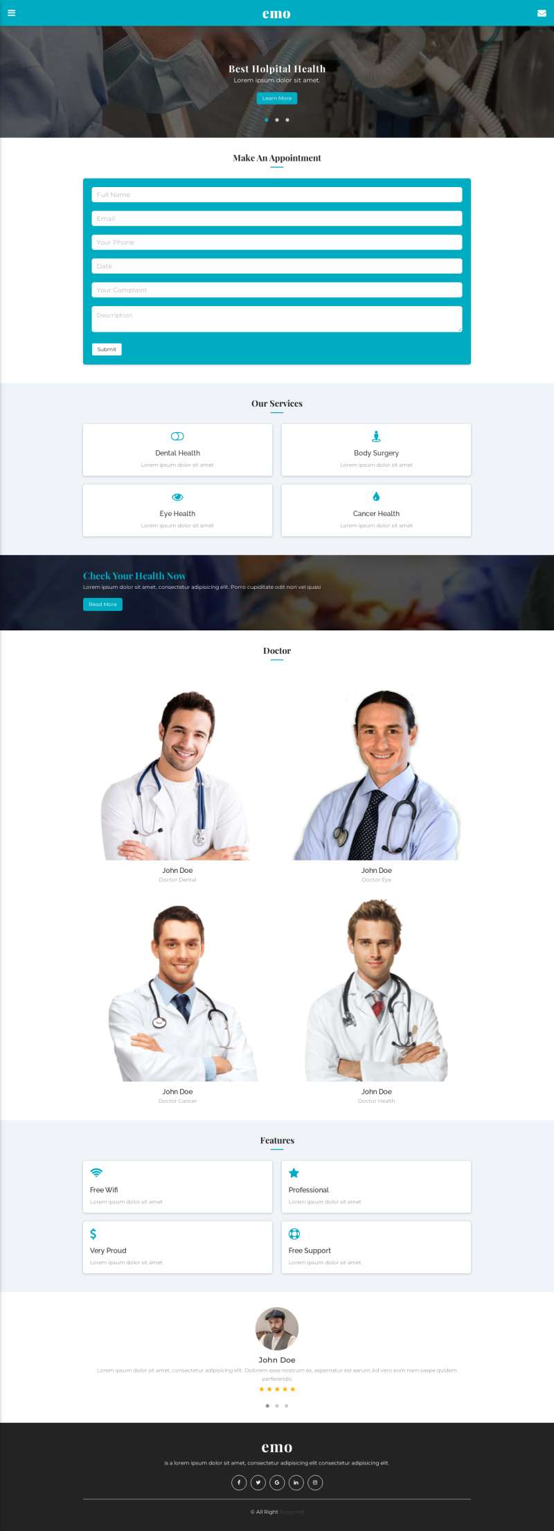 医疗健康服务网站wap手机模板