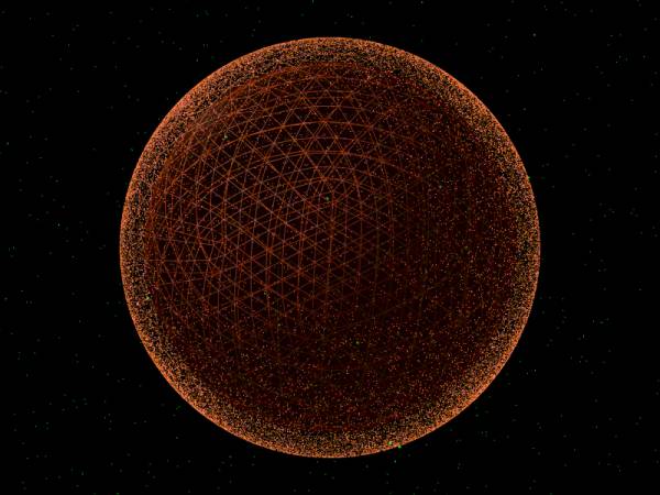 酷炫的网状结构地球3D动画