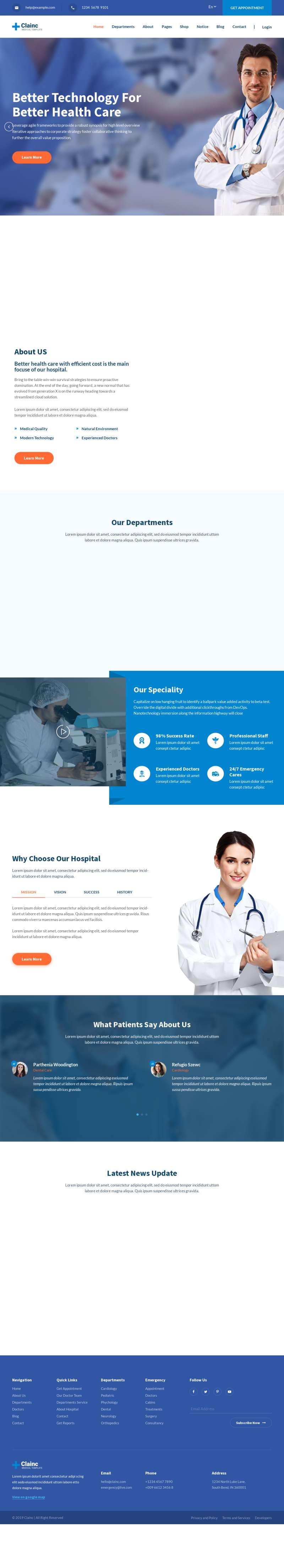 健康医疗医院网站html模板