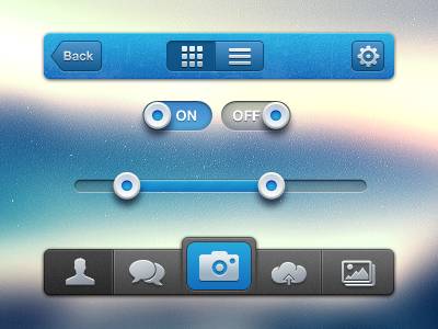 蓝色iphone ui社交网站界面设计_手机ui界面iphone的设计