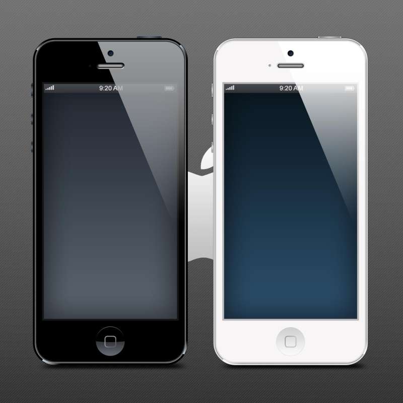 苹果iPhone5手机psd分层素材下载_iPhone5 ui手机界面设计