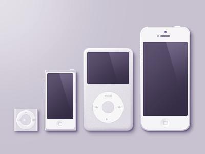 蘋果iPod touch音樂播放器_蘋果iPhone手機psd分層素材下載