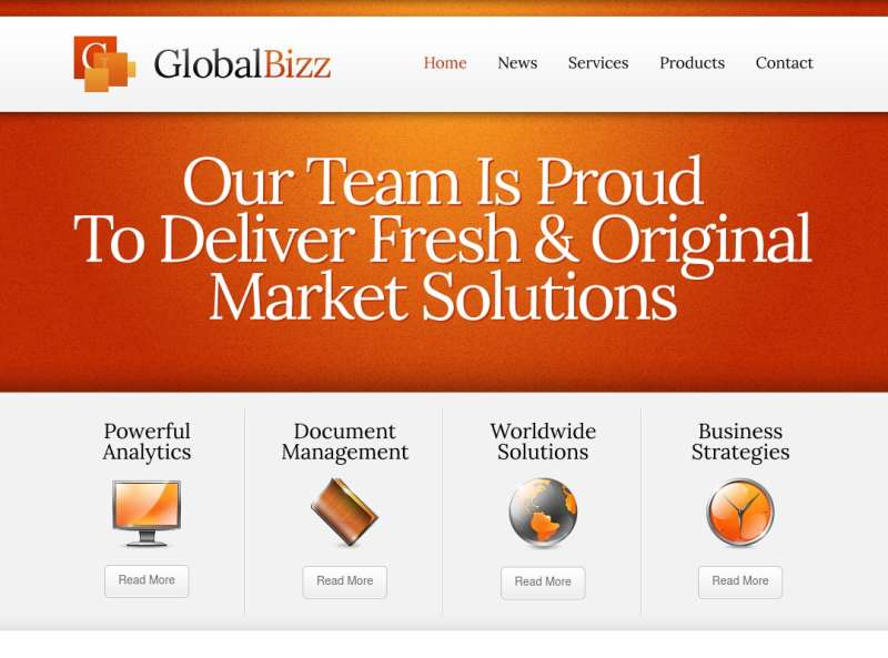 橙色的商务企业网站模板html整站下载