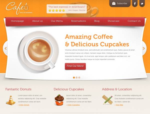 国外咖啡网站模板下载_甜美的咖啡网站设计模板首页html下载