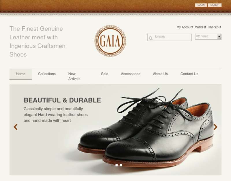 棕色牛皮纹理网上牛皮鞋商城模板展示html下载