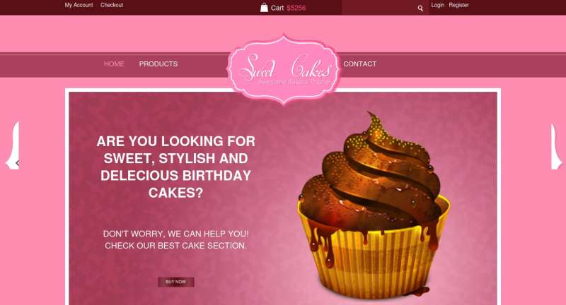 国外粉色的蛋糕甜品店铺购物网站模板html下载
