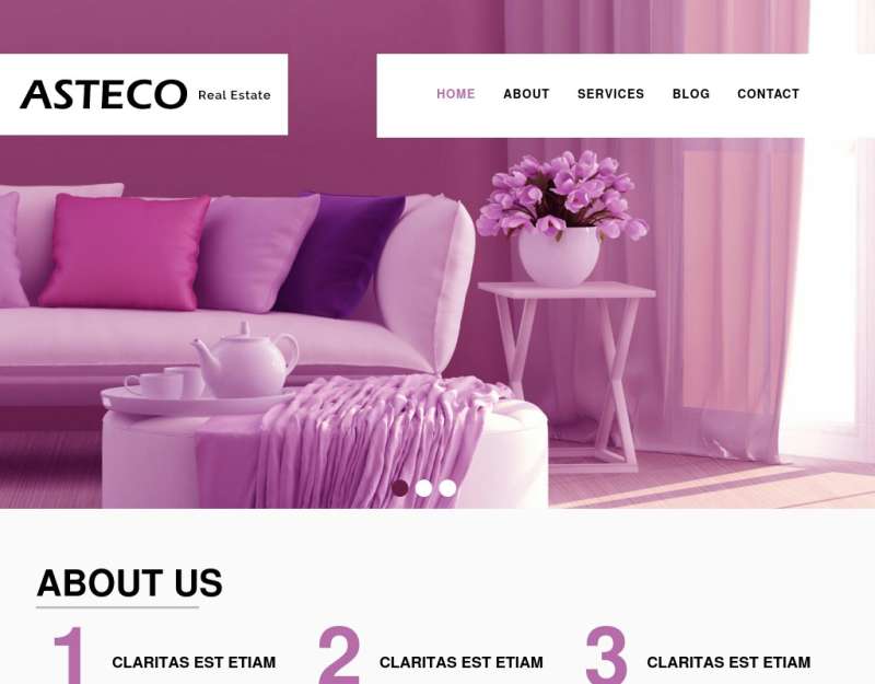 粉色宽屏的室内装修设计网站模板html整站下载
