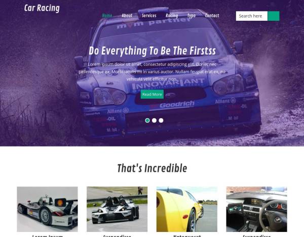 简单宽屏的赛车比赛俱乐部网站模板源码下载
