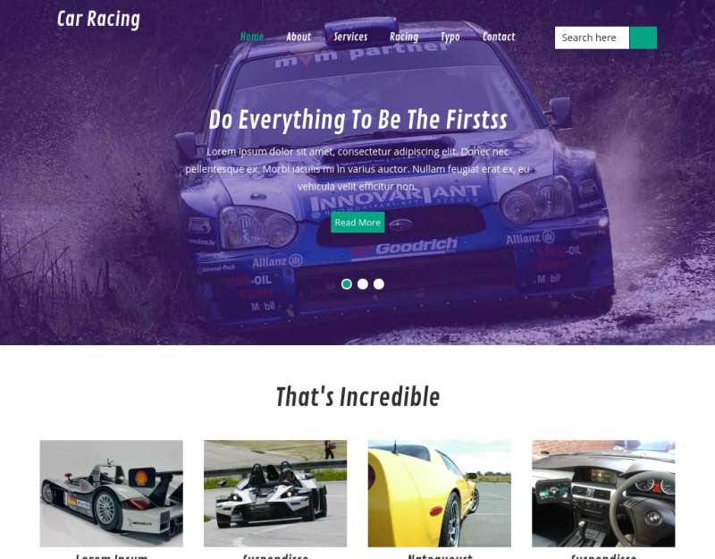 简单宽屏的赛车比赛俱乐部网站模板源码下载