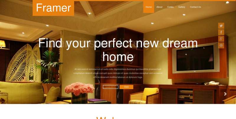 国外橙色的房屋装修网站模板html下载