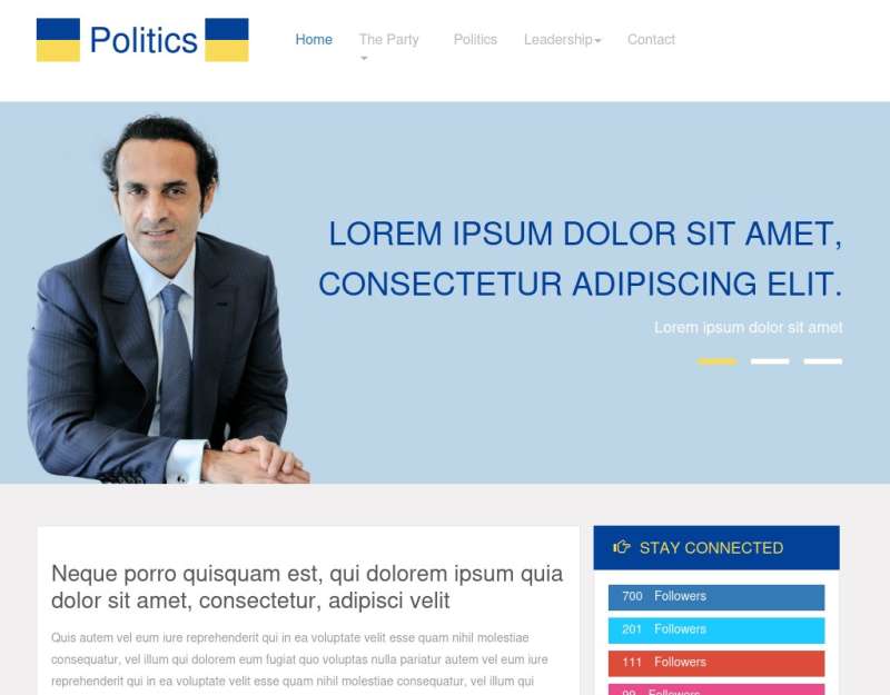国外蓝色的政府单位网站静态模板html下载