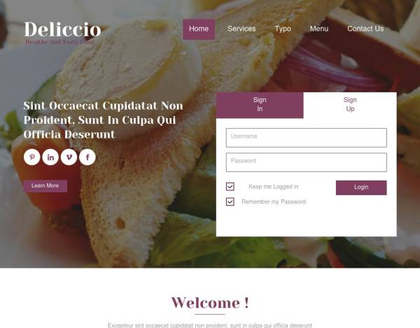 红色的餐饮美食网站html静态页面模板