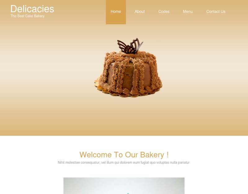 简单宽屏的蛋糕甜品店网站模板html源码