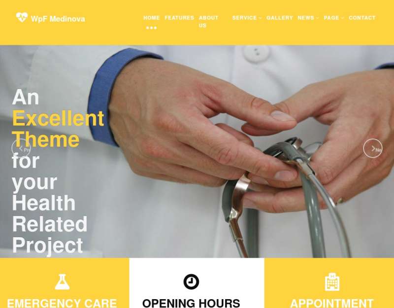 黄色的响应式牙科医院网站html整站模板