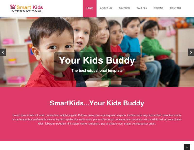 红色简洁的儿童学校教育网站模板html整站