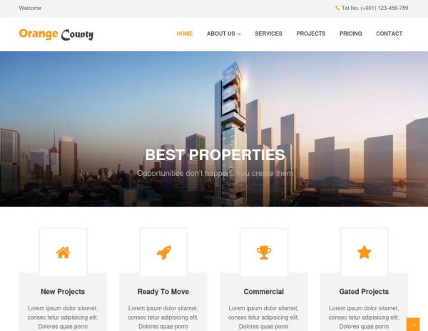 简洁大气的房地产建筑公司网站模板html整站