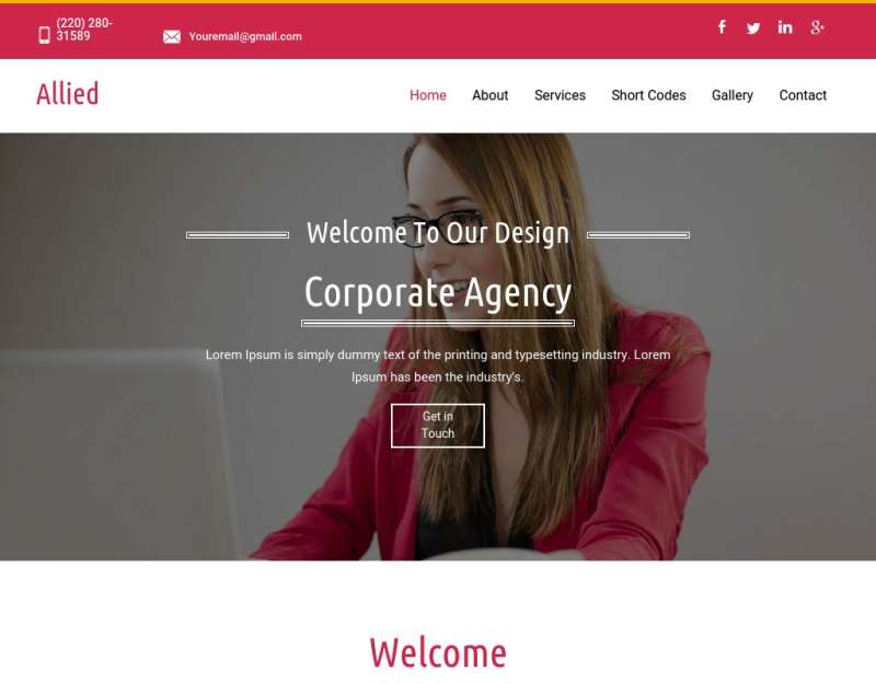 红色通用的设计公司团队网站静态模板