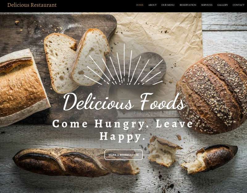 宽屏的国外餐饮美食网站html5模板