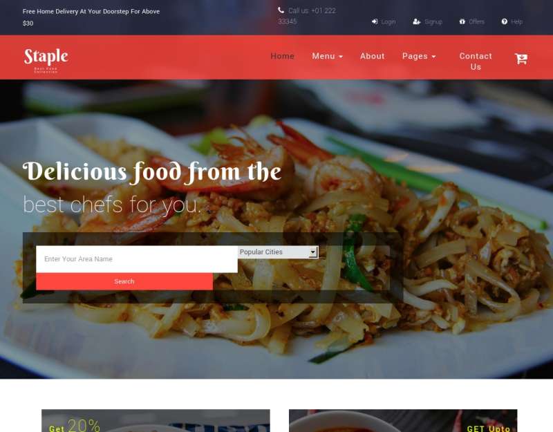 宽屏大气的美食餐厅网站模板html整站