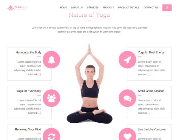 粉色的瑜伽俱乐部网页视差模板html5整站