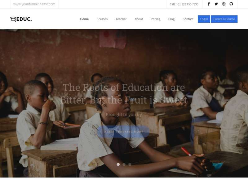 html5简洁大气的国外儿童教育网站动画模板