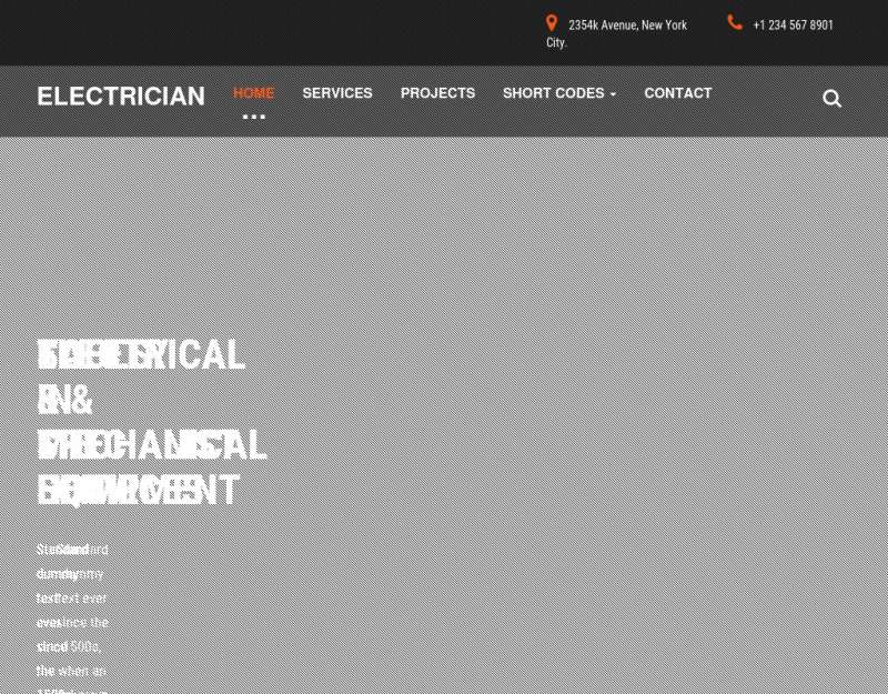 黑色简洁的电路电工维修公司网站静态模板