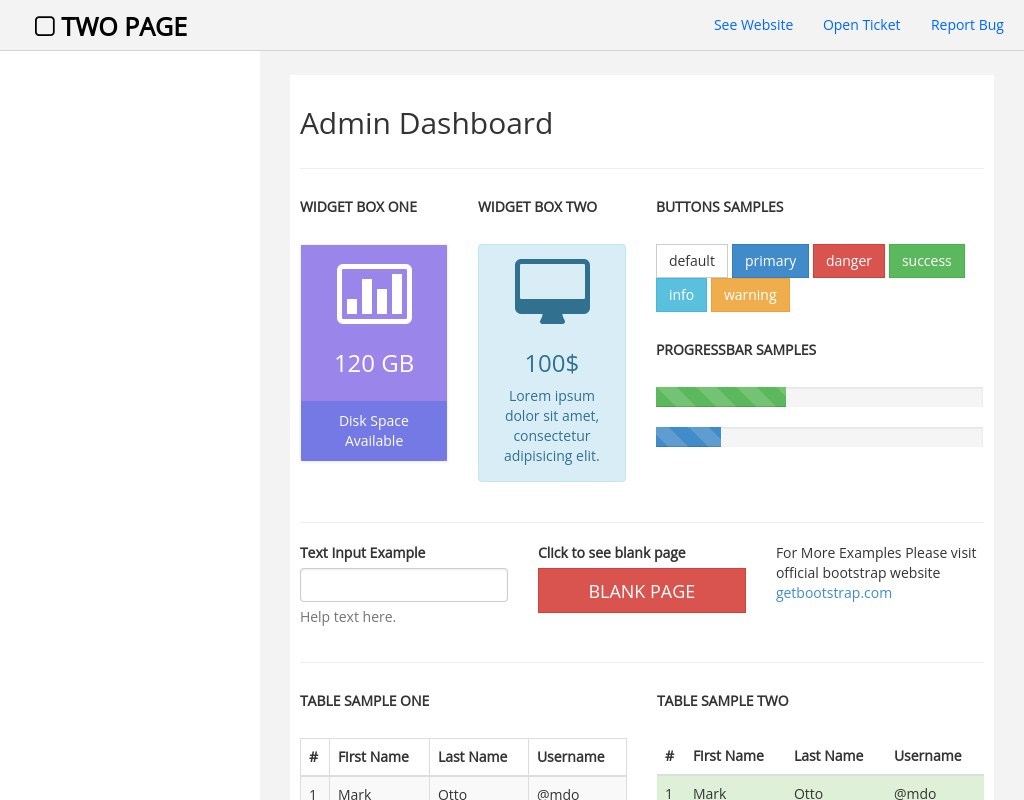 簡單的bootstrap admin后臺管理模板下載