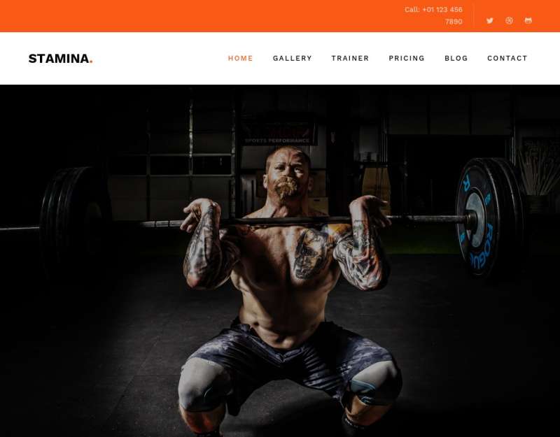 橙色宽屏的健身俱乐部网站响应式html5模板