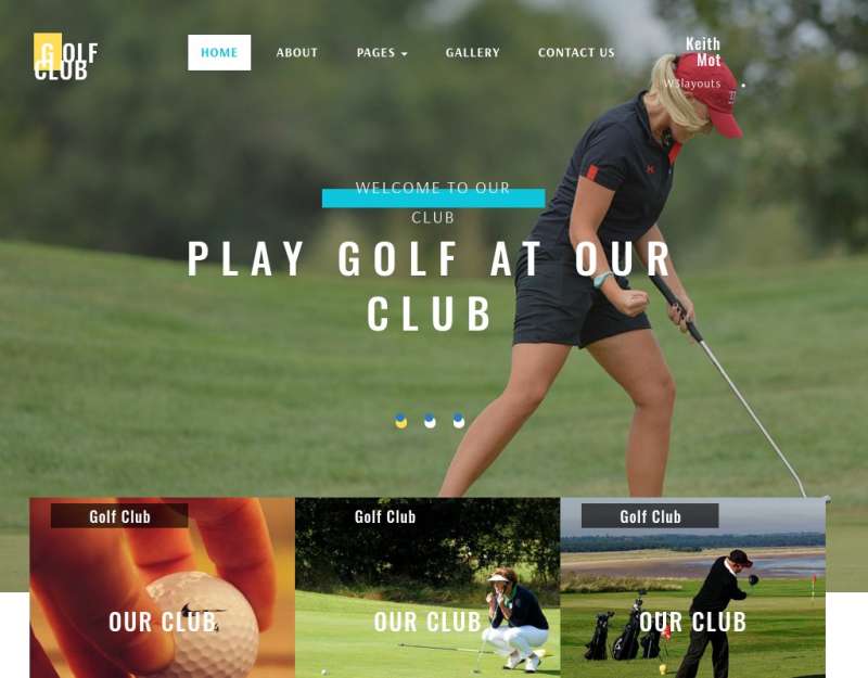 宽屏的高尔夫运动比赛网站模板html下载