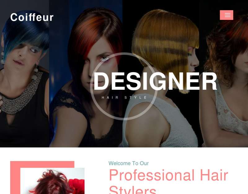 简洁的专业美容美发设计网站模板