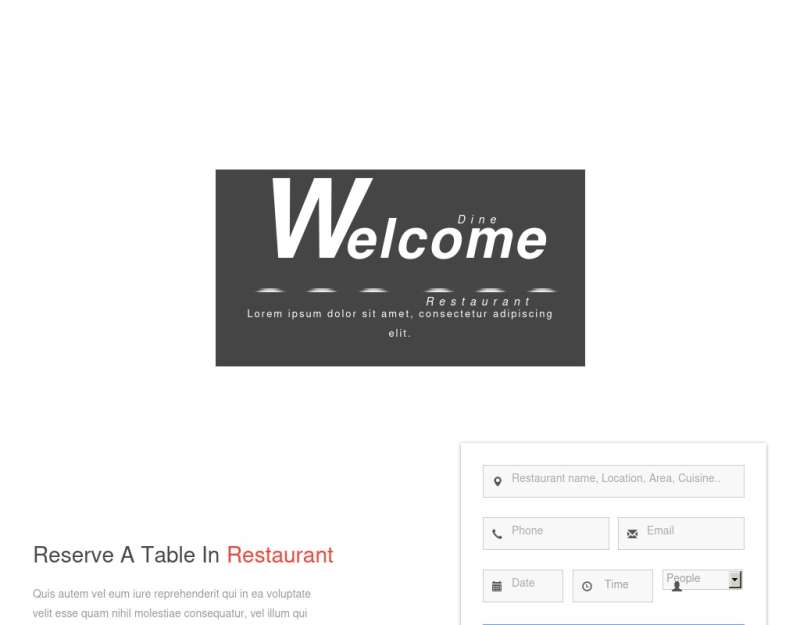 简单的美食餐厅网上预订网站模板