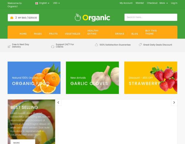 实用的新鲜蔬菜水果网上购物商城html模板