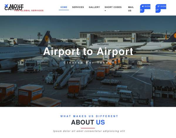 大气的飞机物流运输公司网站html模板