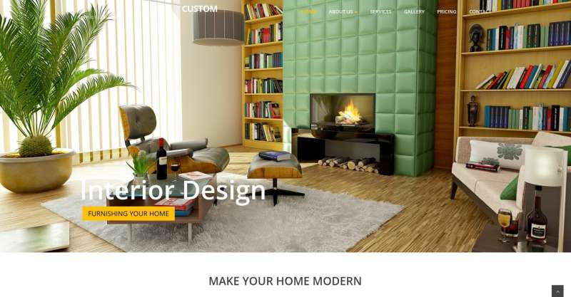 橙色大气的室内家具装饰公司网站模板