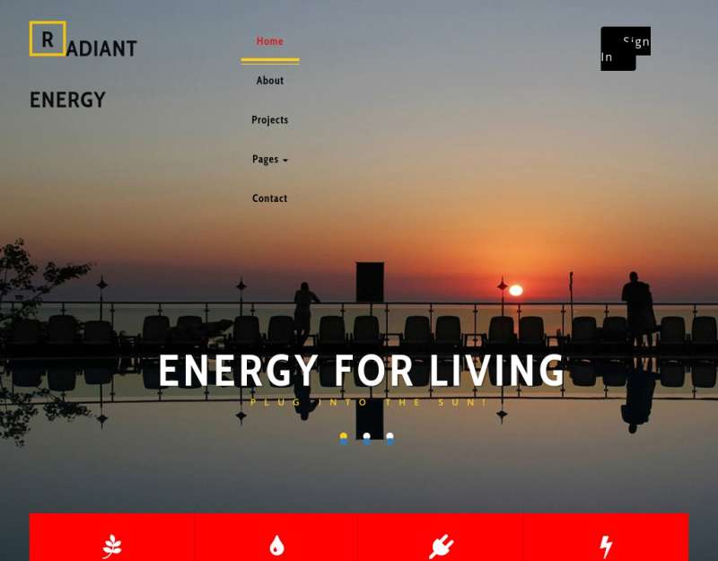 红色大气的太阳能发电企业网站html模板