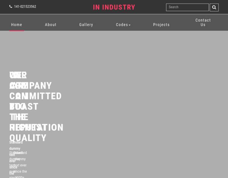 黑色宽屏的工业制造行业网站模板