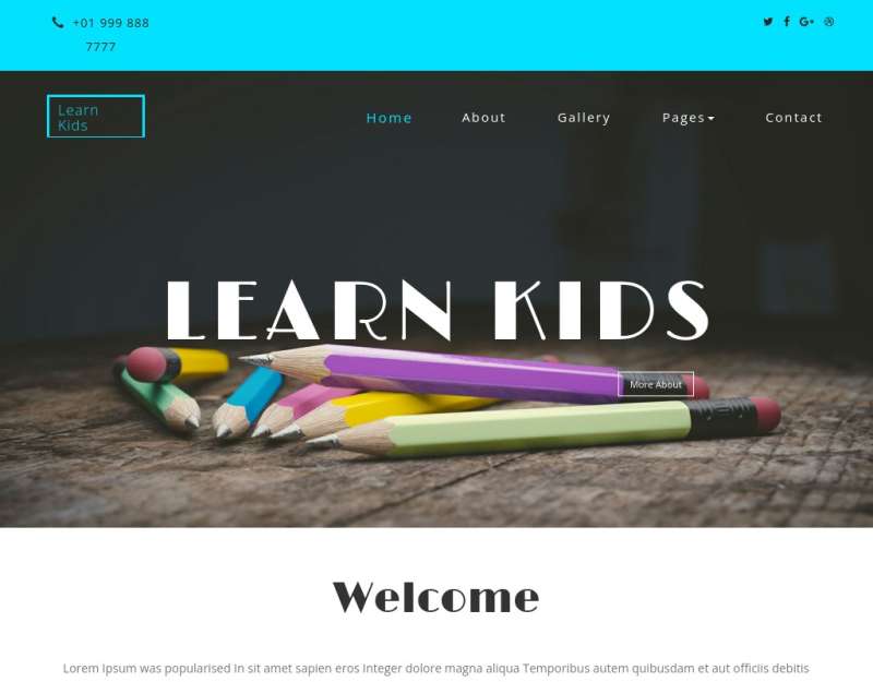 简单的儿童绘画教育网站模板