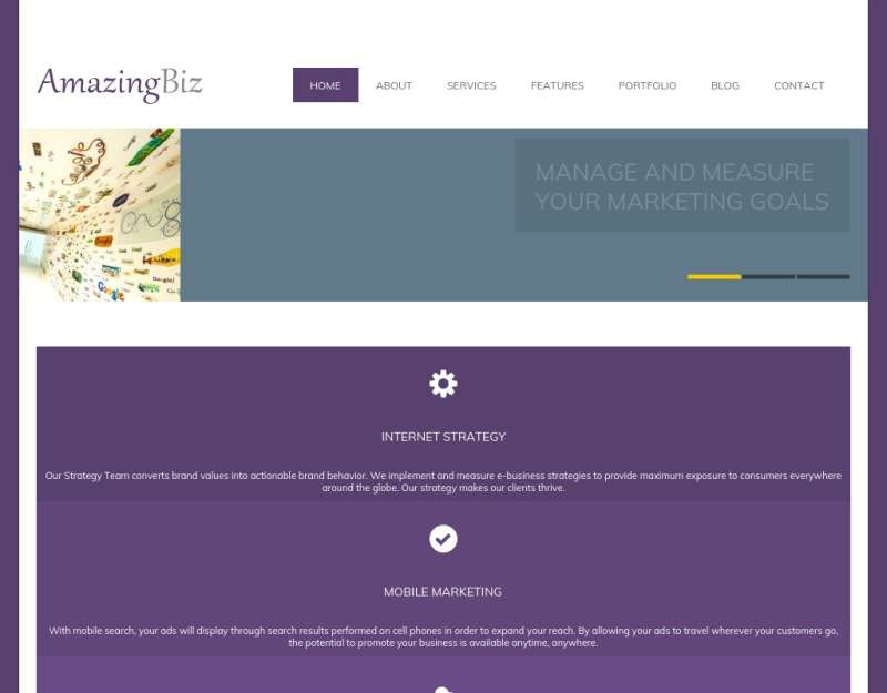 紫色通用的公司展示网页模板