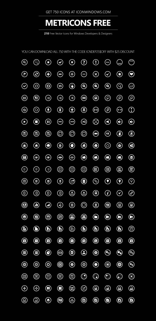 纯白色的圆圈图标ICONS WINDOWS功能图标psd素材下载