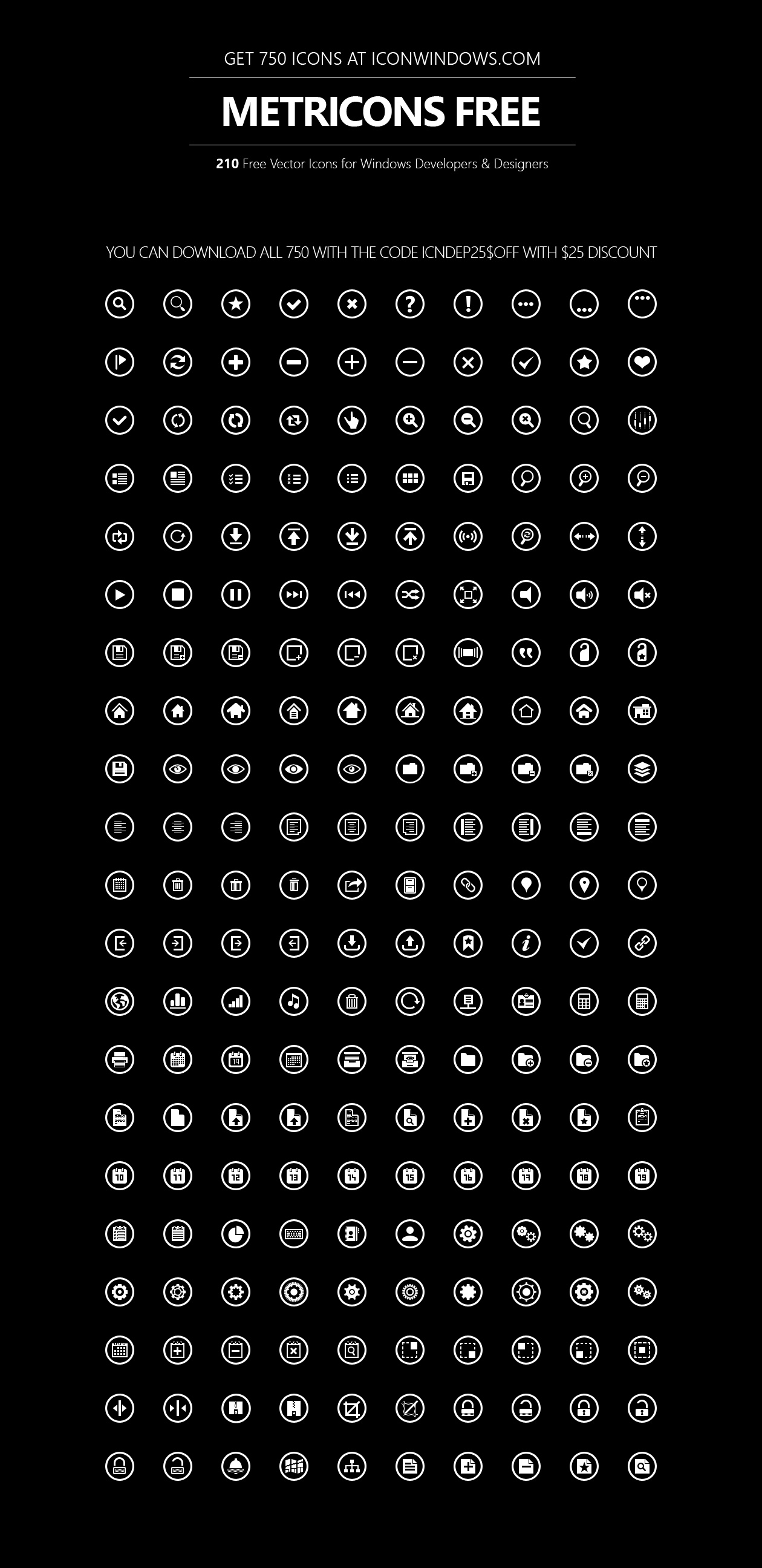 純白色的圓圈圖標(biāo)ICONS WINDOWS功能圖標(biāo)psd素材下載