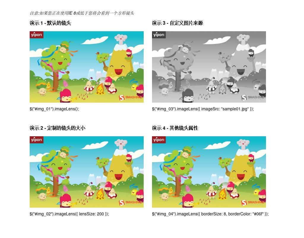 jQuery圖片放大鏡插件鼠標(biāo)懸停圖片放大鏡頭顯示代碼