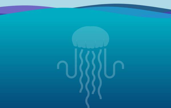 蓝色海底的幽灵水母网页特效