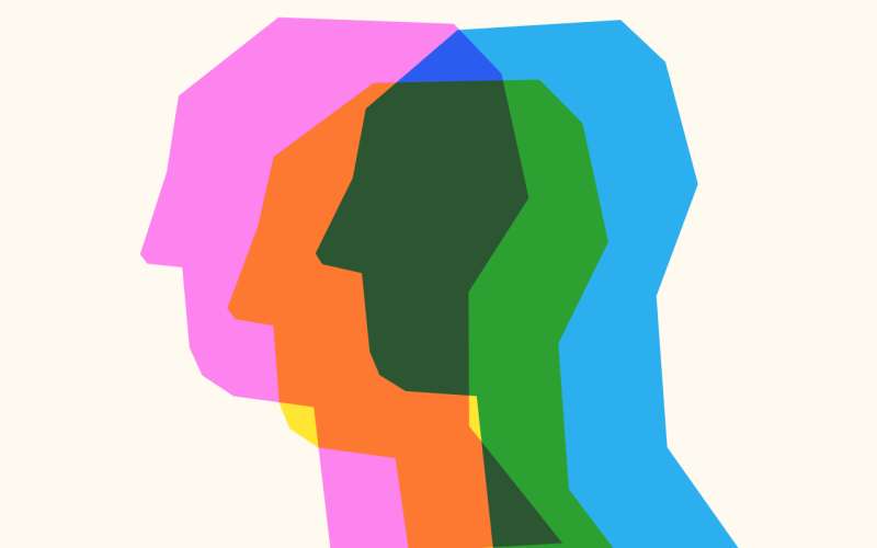 彩色抽象的侧脸艺术动画