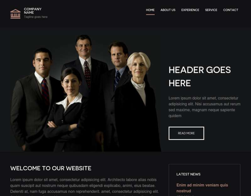 黑色高端企业展示网站模板