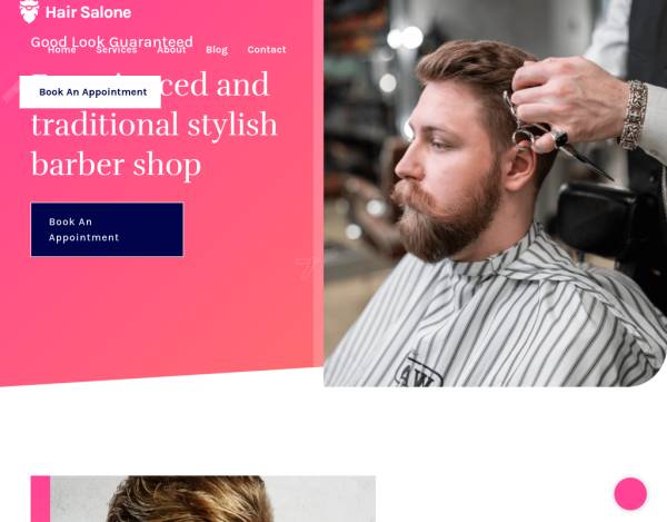 粉色的沙龙美发服务业网站HTML5模板