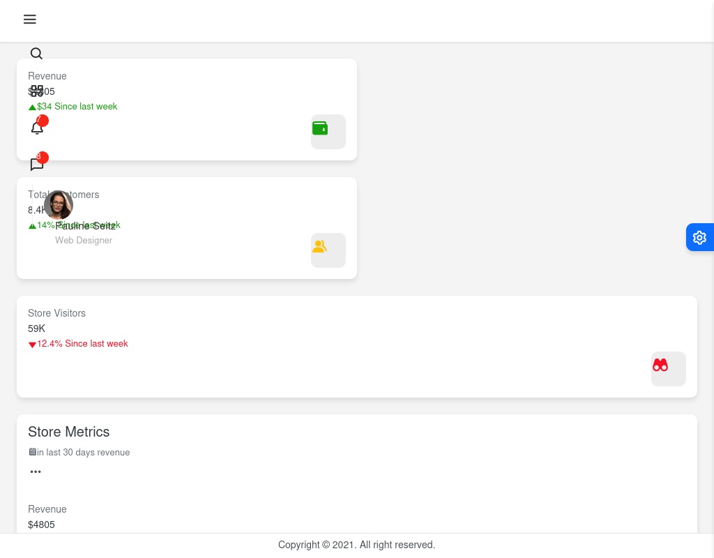 Bootstrap5商城后臺管理模板HTML5源碼